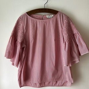 Vineyard Vines Cotton Blend Bell Sleeve Blouse.  Size Large.